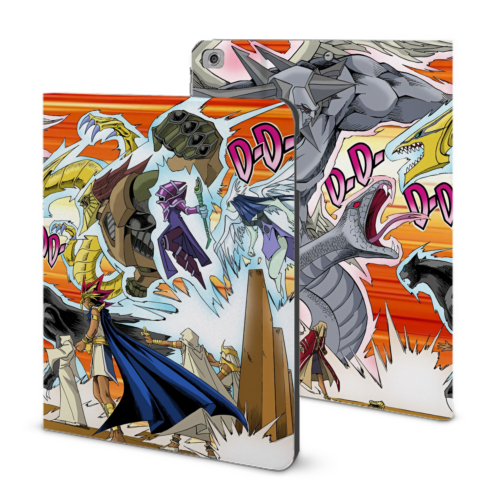 （画像用） 遊☆戯☆王 Yu-Gi-Oh! IPad ケース ブック型 PUレザー TPU 耐衝撃 軽量 薄型 ペン収納なし 全面保護 IPad 各モデル対応